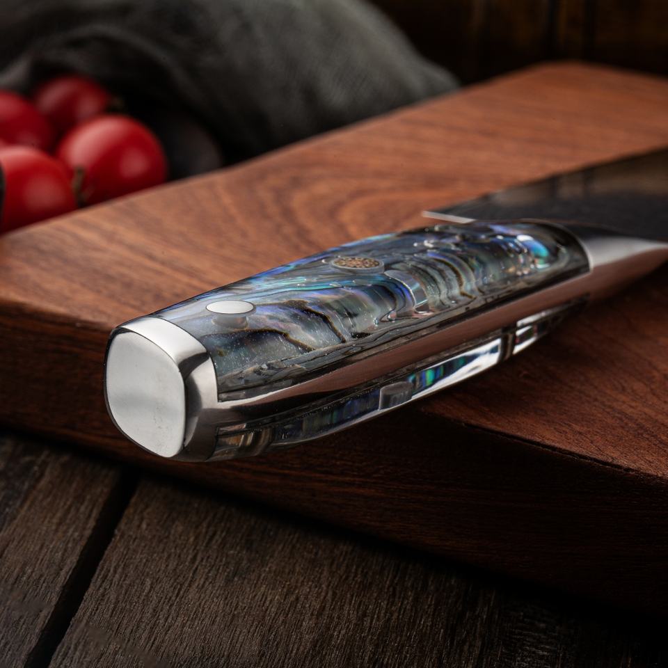 9-Piece Damascus Steel Chef Knife Set with 67-Layer Construction Ambidextrous Shell Handle Sharp Cooking Knives for Home Kitchen