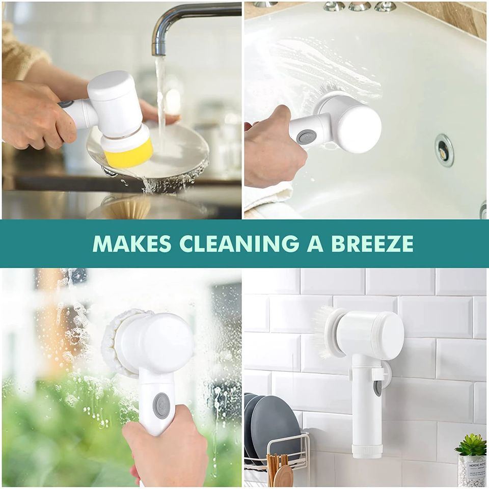 New Arrival Multifunctional Automatic Dish Spin Electric Cleaning Brush Electric Spin Scrubber Electric Dish Scrubber